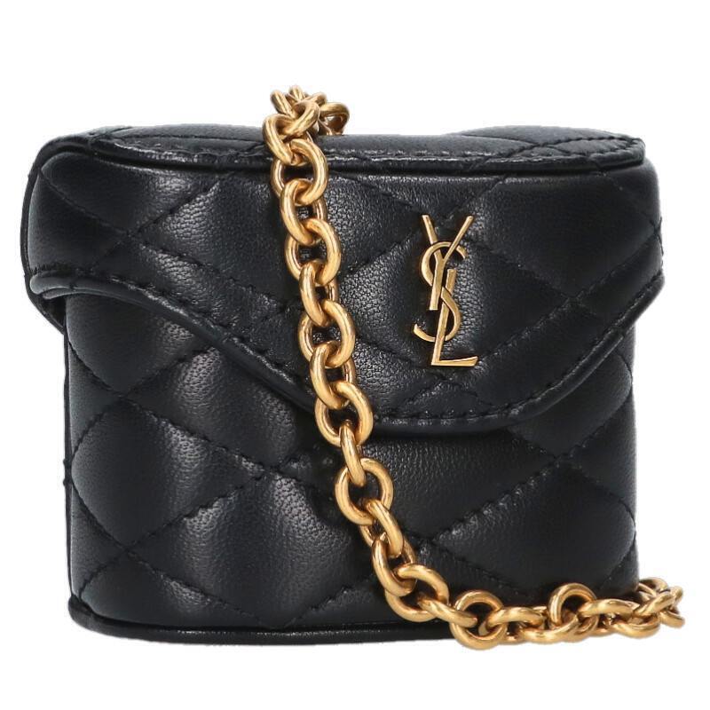 Saint Laurent June Box Bag Charm Black Quilted Lambskin Cassandre